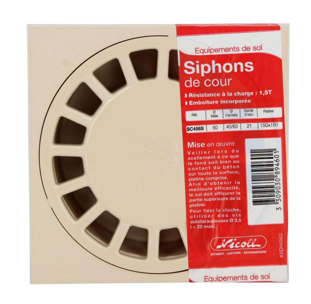 Image du produit SIPHON COUR 150X150 SORTIE 40/50/63 SABLE SC456S