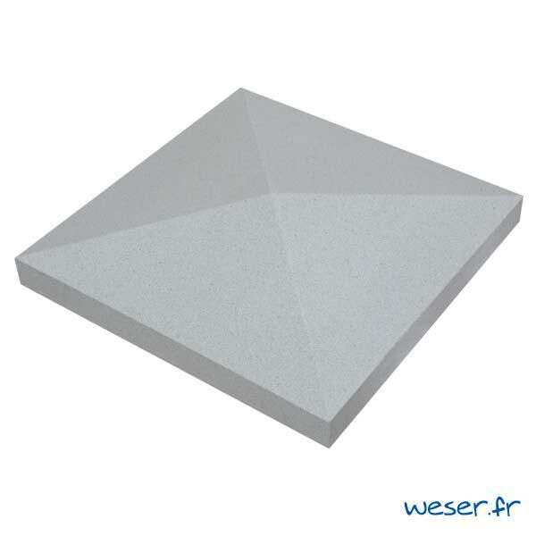 Image du produit CHAPEAU PILIER PIERRE LISSE POINTE DIAMANT 50X50 GRIS