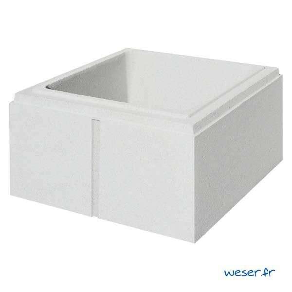 Image du produit ELEMENT DE PILIER LISSE 32,5 x 32,5 x 16,7 BLANC CASSE