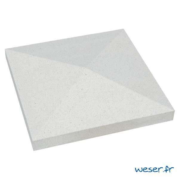 Image du produit CHAPEAU DE PILIER POINTE DE DIAMANT 40 x 40 BLANC CASSE