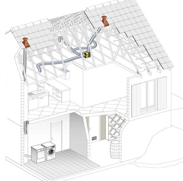 Image du produit SORTIE DE TOIT VENTILATION NOIR VENTELIA 25-35&deg; UNIVERS. TUILE