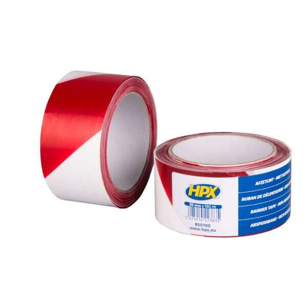 Image du produit RUBAN DE DELIMITATION - BLANC/ROUGE 50MM X 100M