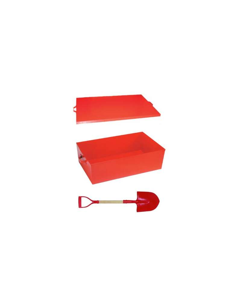 Image du produit BAC A SABLE METALLIQUE AVEC COUVERCLE + PELLE