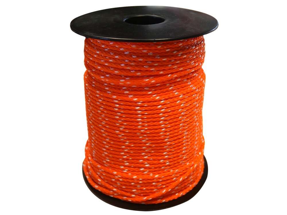 Image du produit CORDEAU POLYPRO TRESSE ORANGE/BLANC 100M FIL 2.5MM
