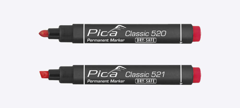 Image du produit MARKER PERMANENT PICA-CLASSIC BISEAUTE ROUGE (521/40)