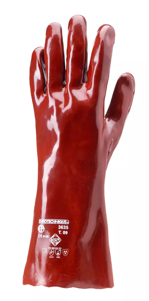 Image du produit GANTS ROUGE EUROCHEM 3636 ENDUIT PVC ACTIFRESH 35 CM