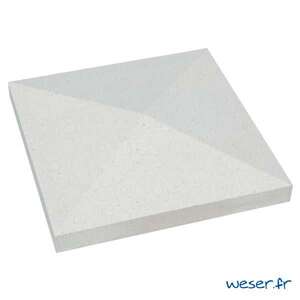 Image produit CHAPEAU DE PILIER POINTE DE DIAMANT 40 x 40 BLANC CASSE